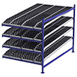 Carton Flow Rack Adder - 5'W x 8'D x 6'H - 4 Levels of Knuckled Wheel Bed