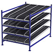 Carton Flow Rack Starter - 5'W x 8'D x 6'H - 4 Levels of Knuckled Wheel Bed
