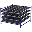 Carton Flow Rack Starter - 8'W x 8'D x 6'H - 4 Levels of Knuckled Wheel Bed