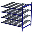 Carton Flow Rack Adder - 6'W x 4'D x 6'H - 4 Levels with (4) 12"W Roller Lanes Per Level