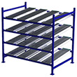Carton Flow Rack Starter - 6'W x 4'D x 6'H - 4 Levels with (4) 12"W Roller Lanes Per Level