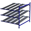 Carton Flow Rack Adder - 6'W x 6'D x 6'H - 3 Levels with (4) 12"W Roller Lanes Per Level