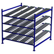 Carton Flow Rack Starter - 6'W x 6'D x 6'H - 4 Levels with (4) 12"W Roller Lanes Per Level