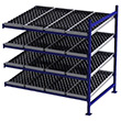 Carton Flow Rack Adder - 6'W x 4'D x 6'H - 4 Levels of Wheel Bed