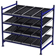 Carton Flow Rack Starter - 6'W x 4'D x 6'H - 4 Levels of Wheel Bed