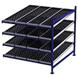 Carton Flow Rack Adder - 6'W x 6'D x 6'H - 4 Levels of Wheel Bed