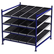 Carton Flow Rack Starter - 6'W x 6'D x 6'H - 4 Levels of Wheel Bed