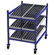 Mobile Carton Flow Rack - 3'W x 4'D x 4'6"H - 3 Levels of Wheel Bed