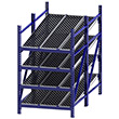 Roller Rack Starter - 4'W x 8'D x 7'H, 4 Levels with 1.6" Dia. Wheel Bed