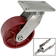 G Series Swivel Caster with Brake - 8" x 3" Ductile Steel Wheel - 6,000 lb. Cap.