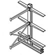 Cantilever Rack Double Sided Adder - 12'H x 4'W - (6) 24" Arms 4,100 lb. Cap. ea.