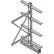 Cantilever Rack Double Sided Adder - 8'H x 4'W - (8) 36" Arms 2,750 lb. Cap. ea.