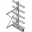 Cantilever Rack Double Sided Adder - 8'H x 4'W - (10) 48" Arms 2,000 lb. Cap. ea.