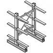 Cantilever Rack Double Sided Starter - 8'H x 4'W - (12) 24" Arms 4,100 lb. Cap. ea.