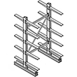 Cantilever Rack Double Sided Starter - 8'H x 4'W - (20) 48" Arms 2,000 lb. Cap. ea.