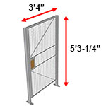 Modular Wire Barrier - Hinged Gate, 3'4" w x 5' 3-1/4" h - with Mag Latch