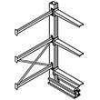 Cantilever Rack Single Sided Adder - 12'H x 6'W - (3) 24" Arms 4,100 lb. Cap. ea.