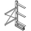 Cantilever Rack Single Sided Adder - 8'H x 4'W - (3) 24" Arms 4,100 lb. Cap. ea.