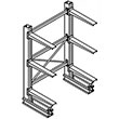 Cantilever Rack Single Sided Starter - 12'H x 4'W - (6) 24" Arms 4,100 lb. Cap. ea.
