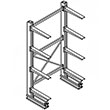 Cantilever Rack Single Sided Starter - 12'H x 4'W - (8) 36" Arms 2,750 lb. Cap. ea.