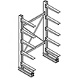 Cantilever Rack Single Sided Starter - 8'H x 4'W - (10) 48" Arms 2,000 lb. Cap. ea.