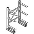 Cantilever Rack Single Sided Starter - 8'H x 6'W - (6) 24" Arms 4,100 lb. Cap. ea.