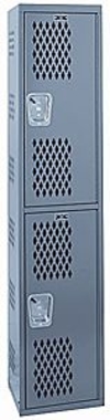 Ventilated Athletic Locker, Welded - Double Tier, 1 Wide - 12"W x 12"D x 36"H Opening