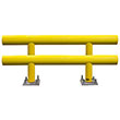 Pipe Guard Rail - Heavy Double High- 36"H x 4' L