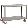 Mobile Table - 3,600 lb. Capacity, 2 Shelves, 30"W x 48"L x 34"H, Rigid & Swivel Casters