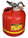Polyethylene Liquid Waste Disposal Can, 5-gal., with stainless steel hardware