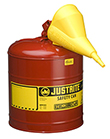 Type I Red Flammables Safety Can, 5-gal./w funnel, 11-3/4" x 16-7/8"