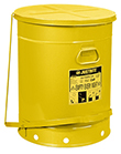Yellow Oily Waste Can, 21-gal. with foot operated cover