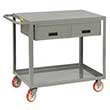 Service Cart with 2 Drawers- 24"W x 48"L, Flush Top