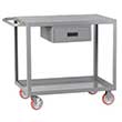 Service Cart with Drawer - 24"W x 48"L, Flush Top