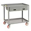 Service Cart with 2 Drawers- 24"W x 36"L, Lip Top