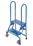 Tilt and Roll Folding Ladder - 2 Step, 19" Platform Height, 7"D Top Step