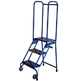 Tilt and Roll Folding Ladder - 3 Step, 28-1/2" Platform Height, 10"D Top Step