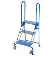 Tilt and Roll Folding Ladder - 3 Step, 28-1/2" Platform Height, 7"D Top Step