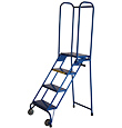 Tilt and Roll Folding Ladder - 4 Step, 38" Platform Height, 10"D Top Step