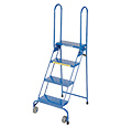 Tilt and Roll Folding Ladder - 4 Step, 38" Platform Height, 7"D Top Step