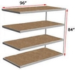 Long Span Shelving, 96" x 24" x 84", w/Decks, 1000 Lbs. Cap. - Adder