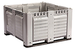 Bulk Bin - 48"W x 48"D x 28"H, Vented, Gray, 2-Runner