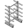 Cantilever Rack Double Sided Starter - 12'H x 4'W - (20) 24" Arms 2,000 lb. Cap. ea.