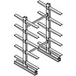 Cantilever Rack Double Sided Starter - 8'H x 6'W - (20) 24" Arms 2,000 lb. Cap. ea.