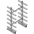 Cantilever Rack Double Sided Starter - 8'H x 6'W - (24) 36" Arms 1,200 lb. Cap. ea.