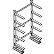 Cantilever Rack Single Sided Starter - 12'H x 4'W - (10) 24" Arms 2,000 lb. Cap. ea.