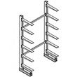 Cantilever Rack Single Sided Starter - 8'H x 6'W - (12) 48" Arms 1,000 lb. Cap. ea.