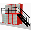 Mini Mezzanine Drawer Storage System - 12 Cabinets, 120" x 27-1/2" Deck with Staircase