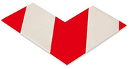 Floor Tape - Angle, Red with White, 6-in. x 6-in. x 3-in., Box of 100