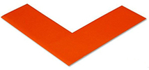 Floor Tape - Angle, Orange, 6-in. x 6-in. x 2-in., Box of 100